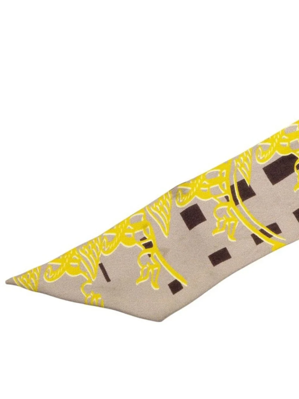 ★SOLD★ Hermes 24 Faubourg Seconde 10 Scarf Yellow System Silk - Picture 2 of 6